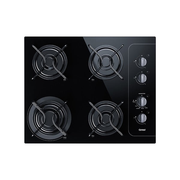 Cooktop 4 Bocas a Gás com Controle Fácil e Acendimento Automático Vidro Preto Bivolt CD060AE Consul
