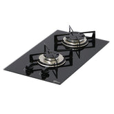 Cooktop 2 Bocas a Gás com Acendimento Automático Vidro Preto Bivolt Fischer