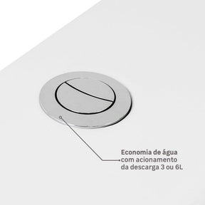 Kit Vaso Sanitário com Caixa Acoplada e Assento Branco Duplo Acionamento 3/6L Saída Vertical Like Celite